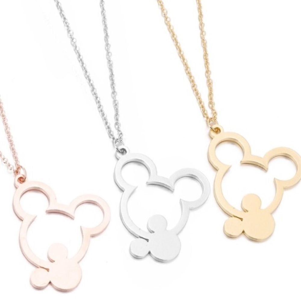 Disney Double Mickey Mouse Pendant Necklace NWT